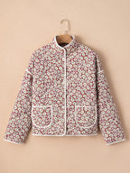 Manteau en coton pour femme, imprimé et contrastant, automne et hiver