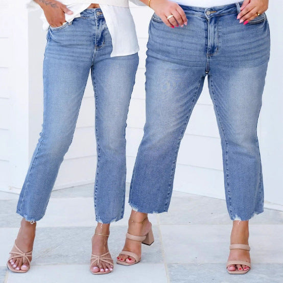 Jean slim stretch élégant style vintage pour femme Hover Image