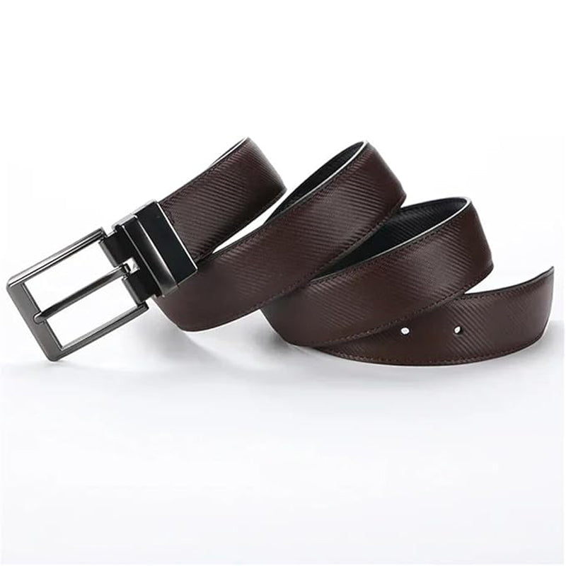 Ceinture réversible 2-en-1 pour femme, ceinture en cuir avec boucle à ardillon simple pour costumes, jeans, uniformes