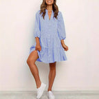 Robe ample simple à carreaux pour femme