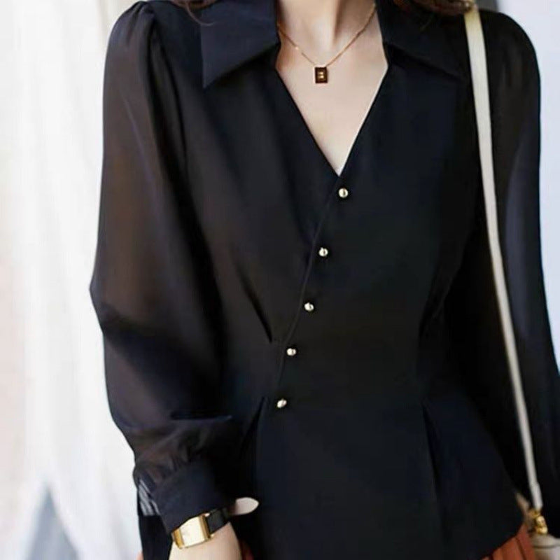 Chemise cardigan de couleur unie pour femme, collection automne