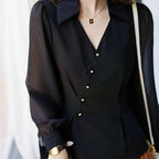 Chemise cardigan de couleur unie pour femme, collection automne