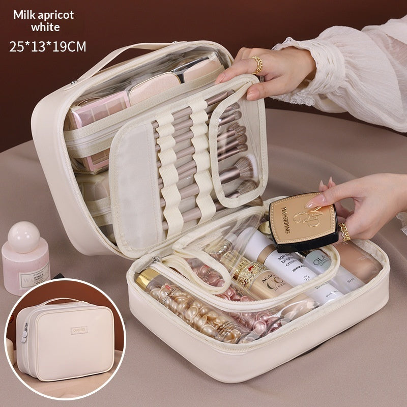 Trousse de Maquillage Compartimentée en PU 5-en-1 Multifonctionnelle