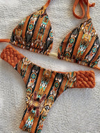 Braid Rope Print Bikini For Women