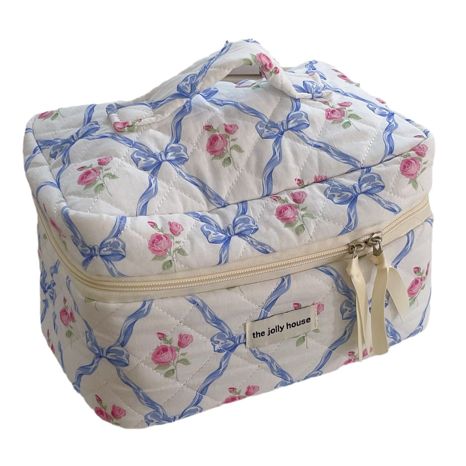Trousse de maquillage grande capacité à nœud papillon