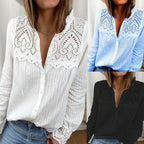 Chemisier Femme Nouvel Automne à Broderie Dentelle