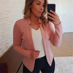 Blazer court décontracté professionnel de couleur unie pour femme