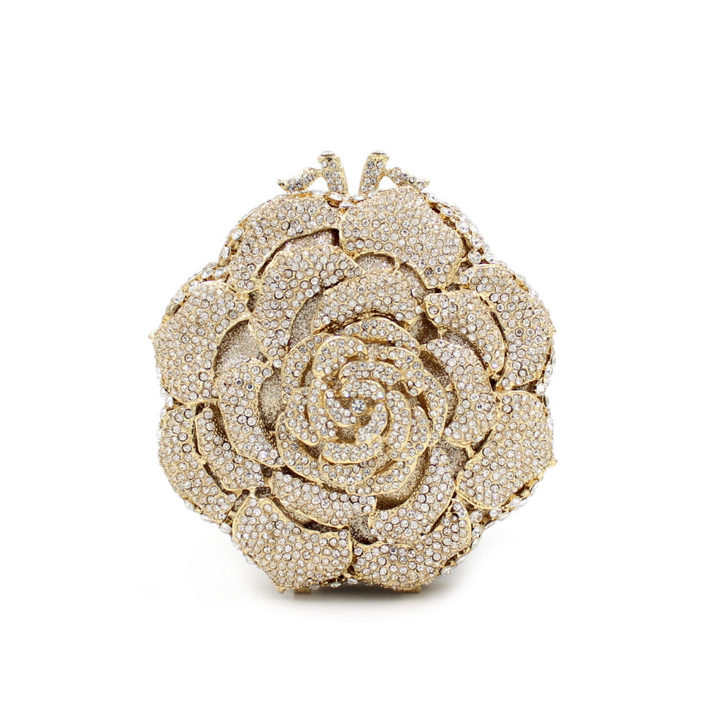 Sac à main creux en strass rose pour femme