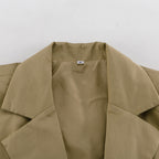 Ensemble Coordonné Blazer sans Manches Oversize & Short Kaki