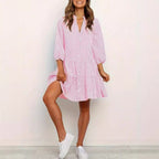 Robe ample simple à carreaux pour femme
