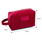 Velvet Large-Capacity Portable Makeup Organizer Bag