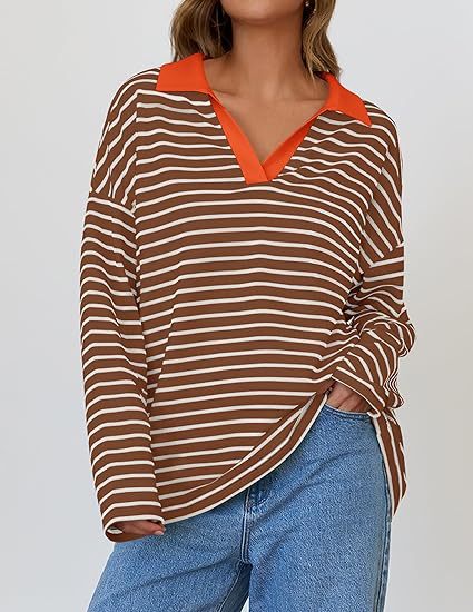 Sweat-shirt décontracté à manches longues avec broderie assortie à l'encolure