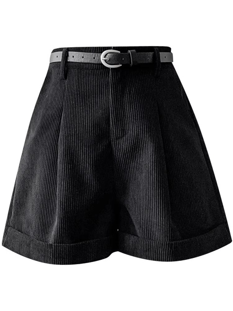 Shorts En Velours Côtelé Marron Tendance Pour Femmes