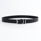 Ceintures Homme et Femme Style Simple Décontracté Rétro Boucle Carrée Argentée Métal Tête de Bouton Mode Assortie