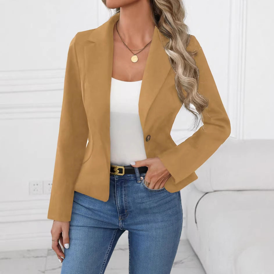 Blazer haut de gamme uni pour femme