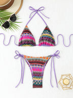 Maillot de bain deux pièces en tricot pour femme