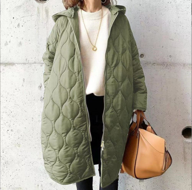 Manteau à capuche en coton à losanges, nouveau, pour femme, collection automne et hiver Main Image