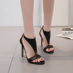 Sandales marron femme talons aiguilles grande taille