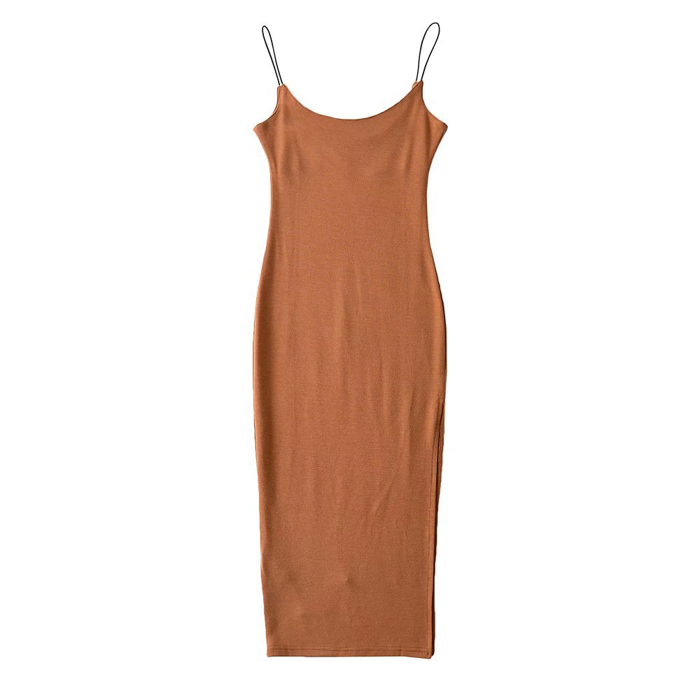Robe ajustée fendue sur le côté pour femme