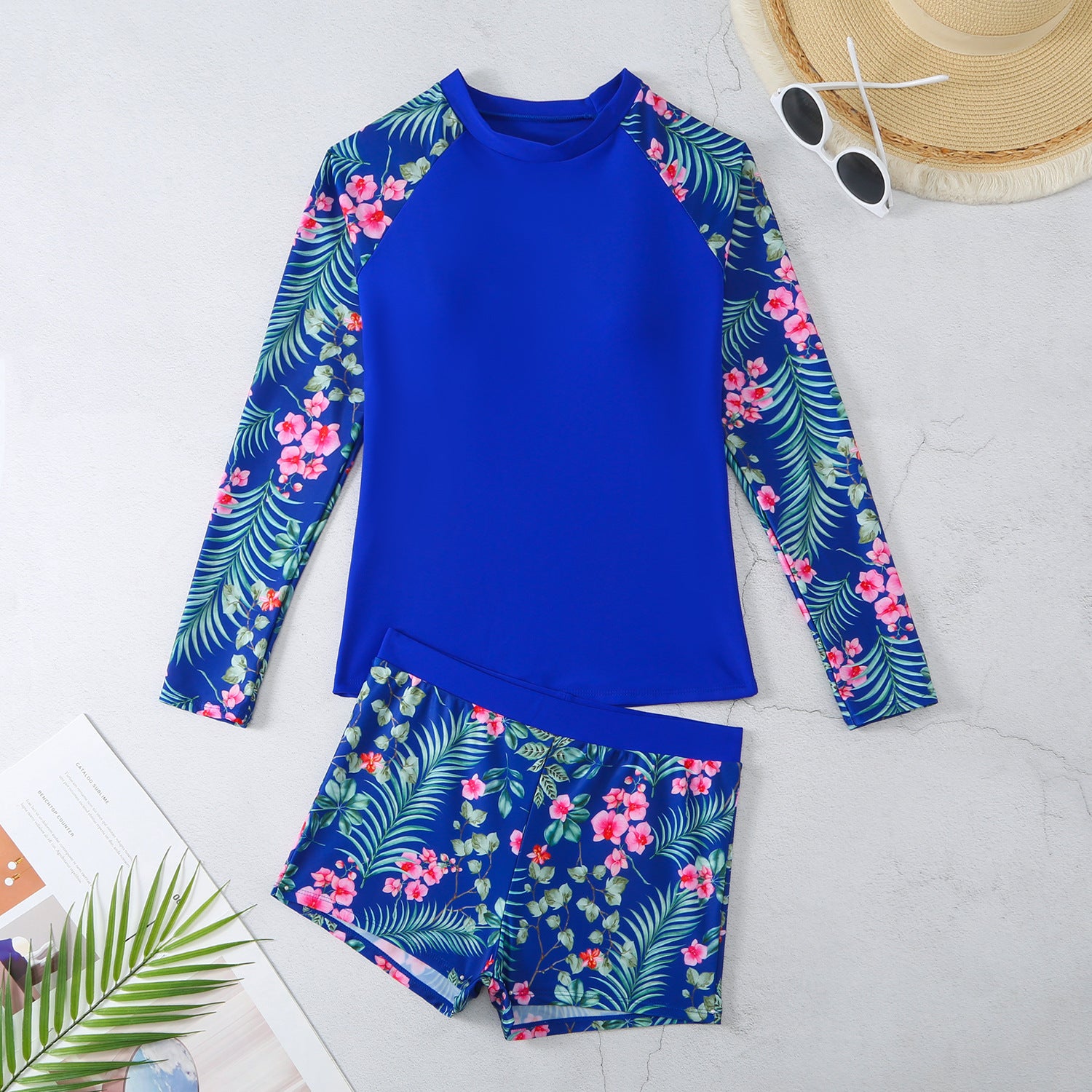 Maillot de Bain Bikini Femme à Imprimé Numérique avec Fente
