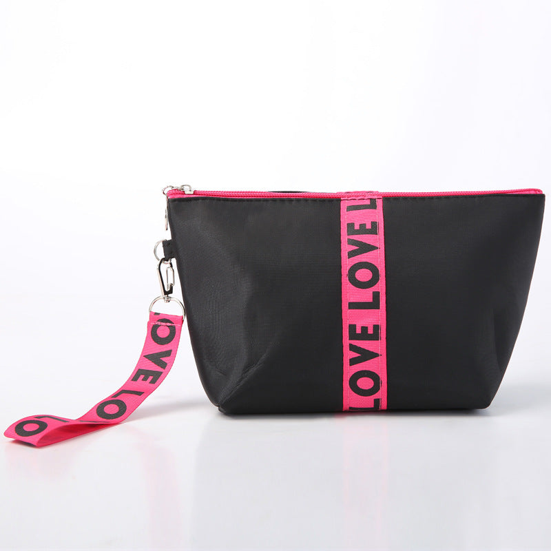 Trousse de maquillage plate en nylon avec angle
