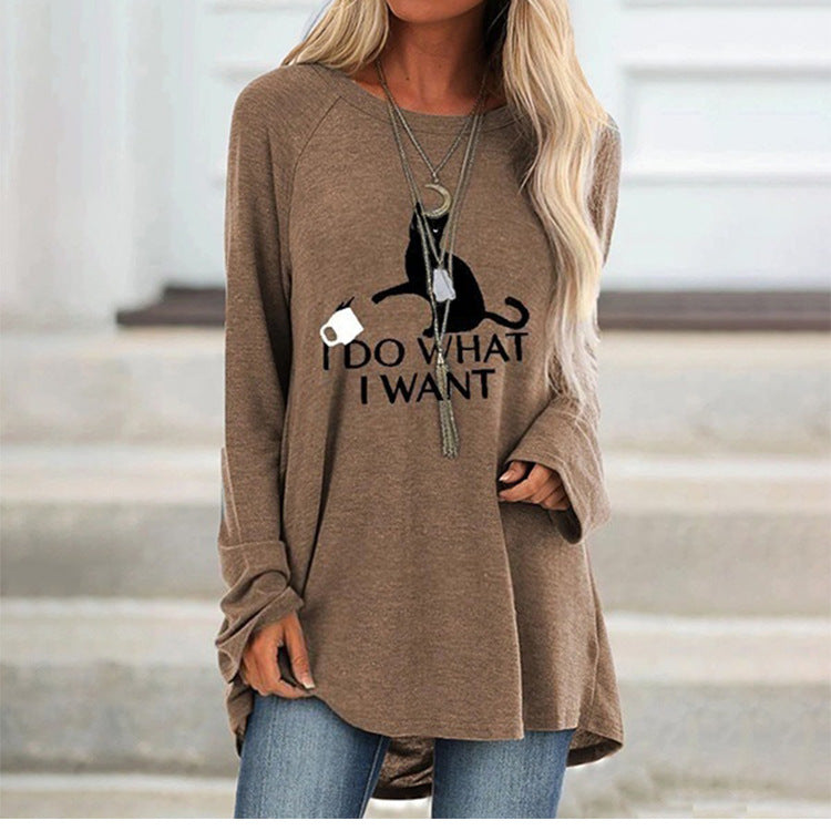 Printed long sweater