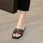 Mules à chaîne Muller pour femmes Sandales à talons bas