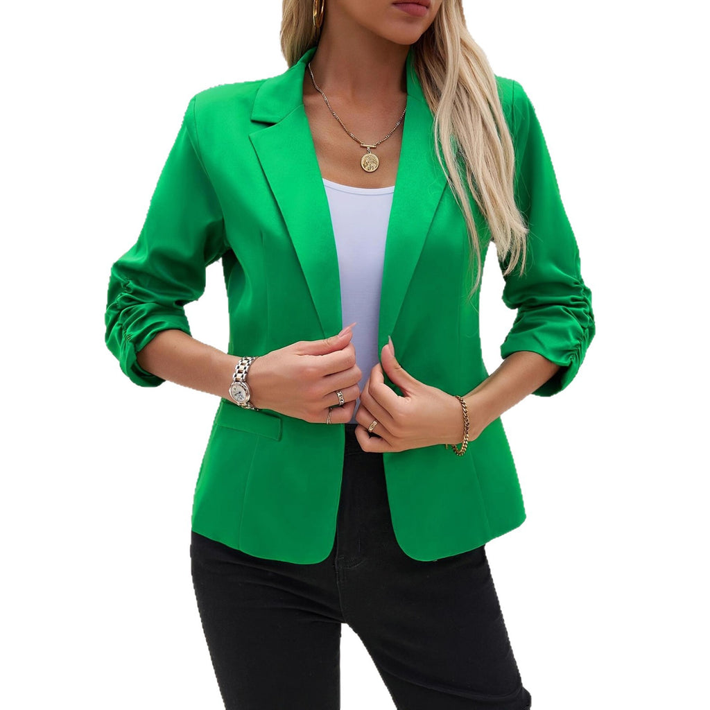 Blazer de mode uni à boutonnage frontal