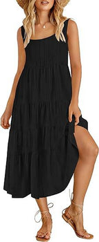 Robe sans manches dos nu ample pour femme