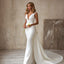 Robe de mariée longue et sexy sans manches à col en V