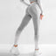 Legging de sport taille haute femme tricoté pour entraînement course yoga