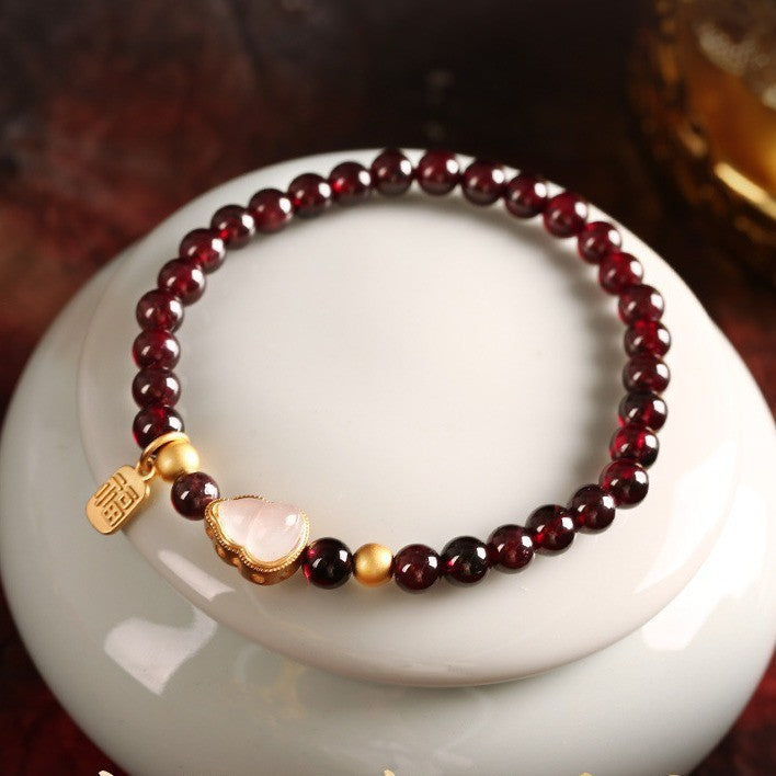 Bracelet gourde simple en grenat pour femmes