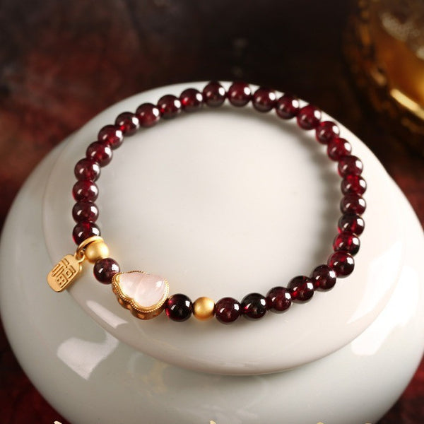 Bracelet gourde simple en grenat pour femmes