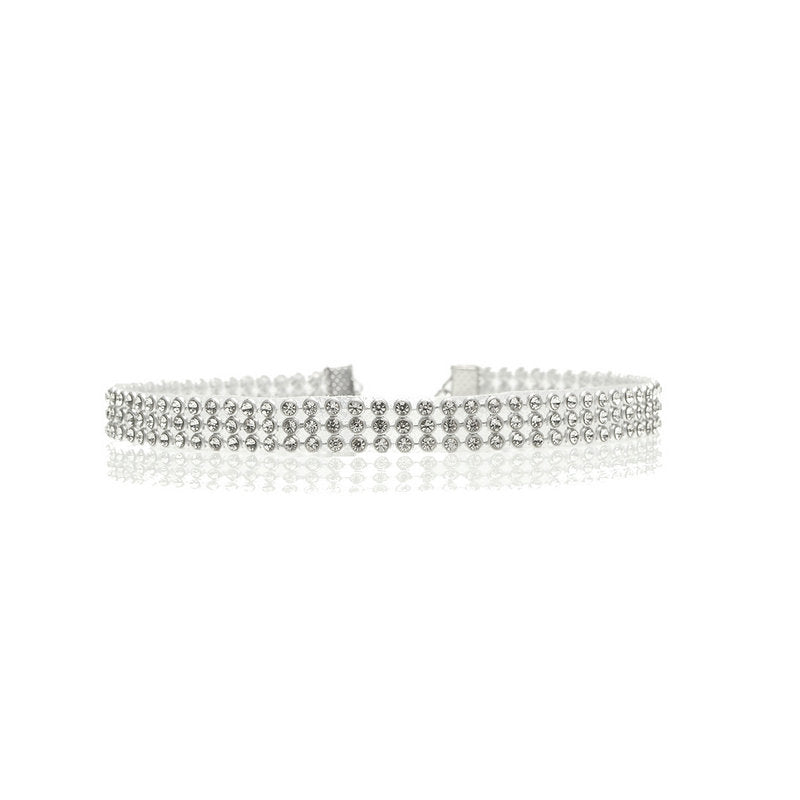 Collier ras du cou entièrement en cristal strass pour femmes, bijoux de mariage, ras de cou pour femmes