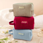 Velvet Large-Capacity Portable Makeup Organizer Bag