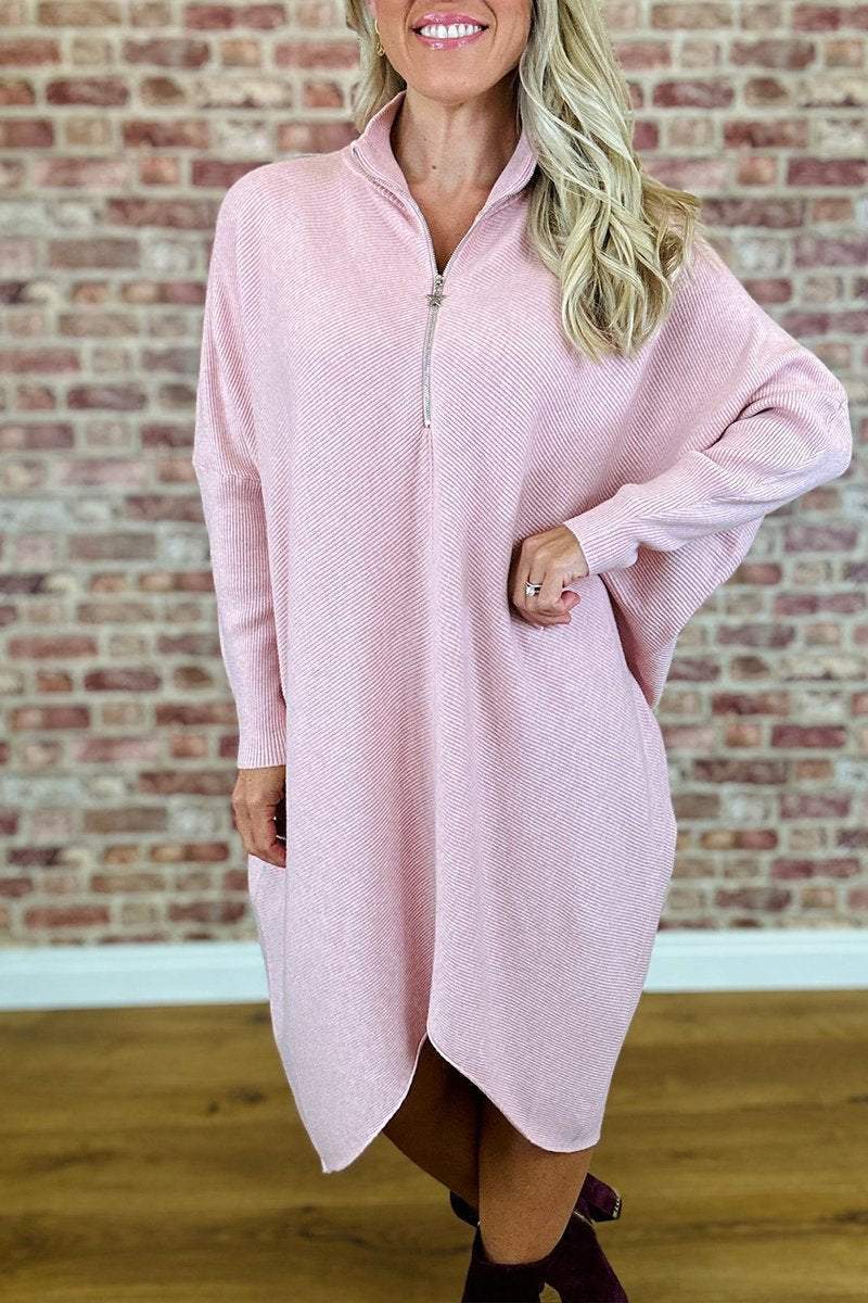 Robe ample en tricot de couleur unie pour femme