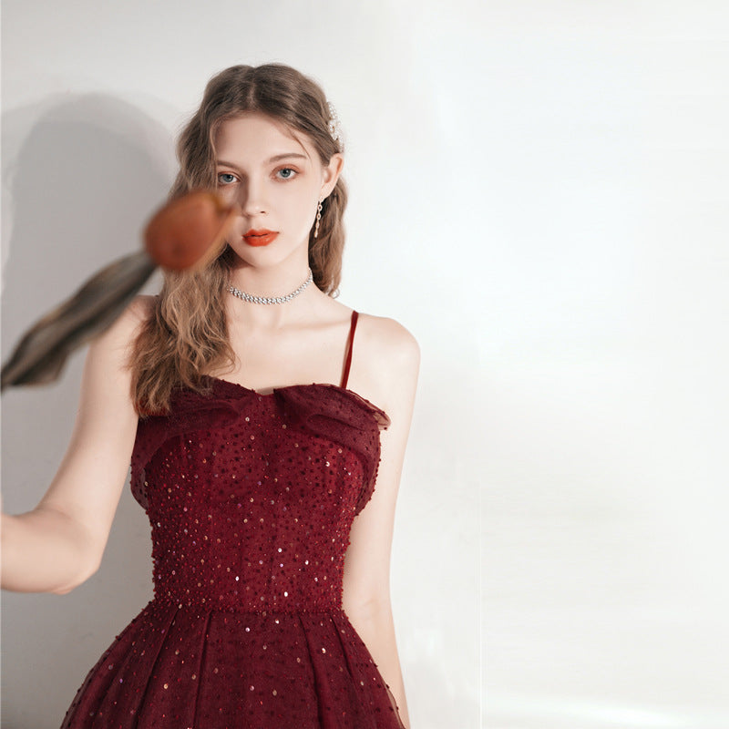Jupe midi de mariée rouge pour femme