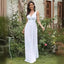 Robe longue de soirée élégante en mousseline sans manches avec décolleté en V profond pour femme