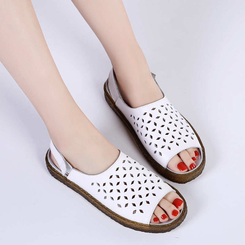 Sandales Évidées Grande Taille pour Femmes Style Coréen Sandales Femmes Enceintes