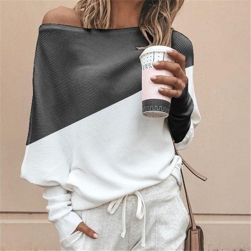 T-shirt manches longues avec surpiqûres contrastantes