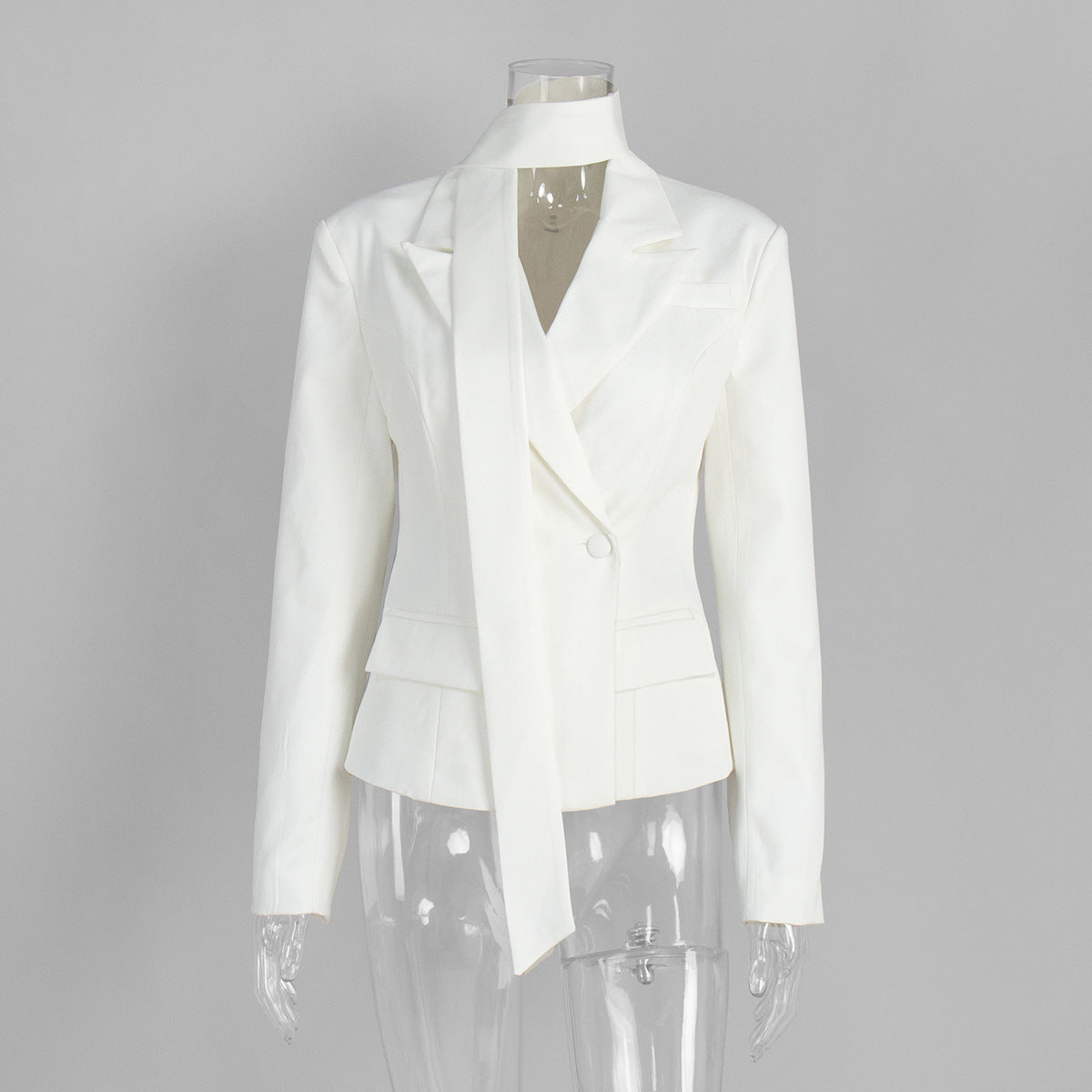 Nouveau blazer femme automne-hiver avec ceinture à nouer