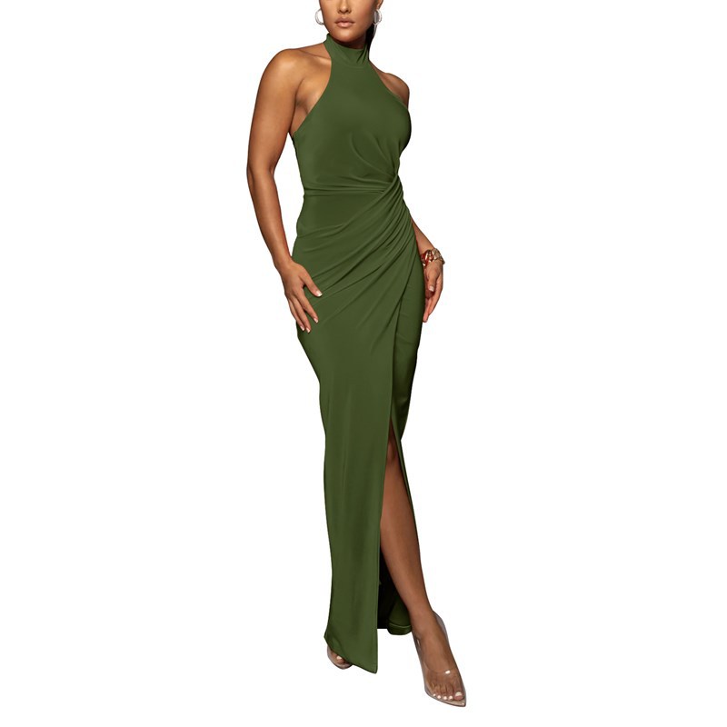 Robe plissée sans manches élégante pour femme