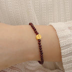 Bracelet gourde simple en grenat pour femmes