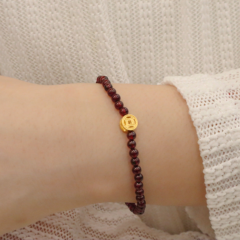 Bracelet gourde simple en grenat pour femmes
