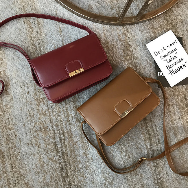 Nouveau style sac à bandoulière simple en cuir huilé pour femmes Main Image