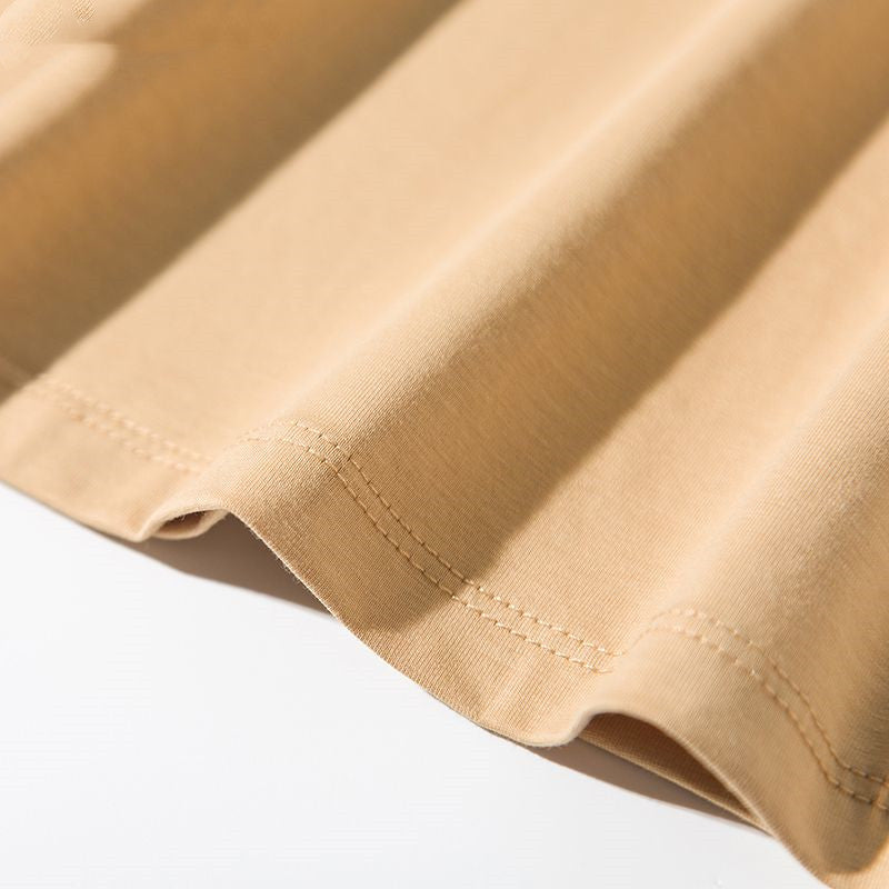T-shirt basique en maille unie pour femme, en coton décontracté