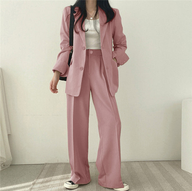 Ensemble tailleur décontracté style coréen pour femme Hover Image