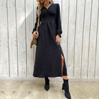 Nouvelle robe jacquard unie pour le printemps