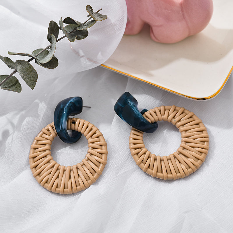 Boucles d'oreilles pendantes coréennes vintage pour femmes