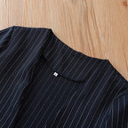 Blazer en jean rayé style britannique